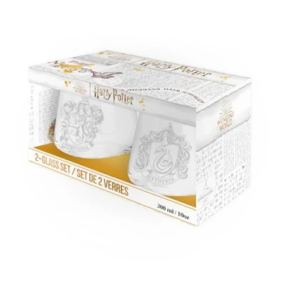 Image of ABYSTYLE Harry Potter Gryffindor &amp; Slytherin 2 Glass Set Merchandise Gifts
