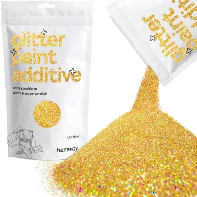 Image of Glitter Paint for Walls Gold Holographic Additive Emulsion Latex Acrylic Sparkles Ultrafine Interior Painting 100g / 3.5oz