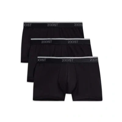 Image of 2(X)IST Men&#039;s Cotton Stretch No Show Trunk 3 Pack black Medium