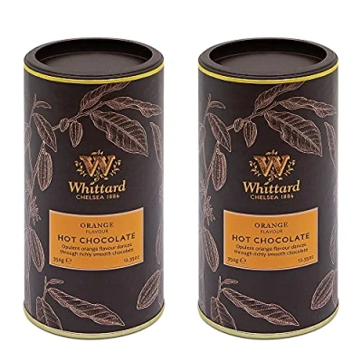 Image of Whittard of Chelsea Orange Flavour Hot Chocolate Gift Set For Men &amp; Women Luxurious Richness Cocoa Suitable Vegans Vegetarians Compatible Use With Velvetiser 2 Pack