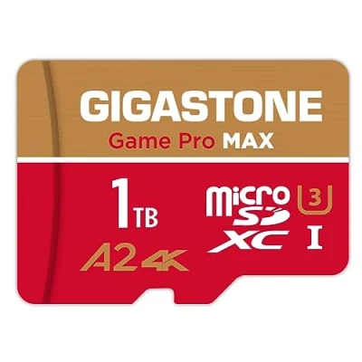 Image of [5 Yrs Free Data Recovery] GIGASTONE 1TB Micro SD Card, Game Pro MAX, Up to 150/140 MB/s, MicroSDXC Memory Card for Nintendo Switch, SteamDeck, 4K UHD Video, UHS I A2 V30 U3 C10 with Adapter