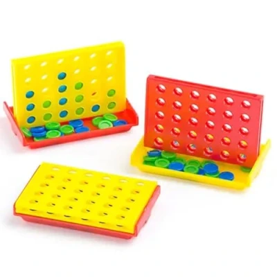 Image of Baker Ross P3876 Mini 4 in a Row Games, Novelty Toys for Kids, Red &amp; Yellow, (Pack of 6)