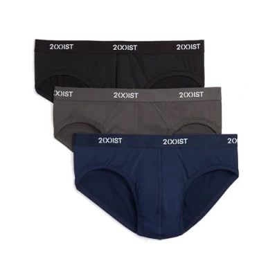 Image of 2(X)IST Men&#039;s Micro Speed Dri No Show Brief 3 Pack, Black/Charocal/Varsity, X Large