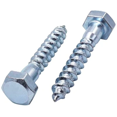 Image of SKIR&#039;CO (20 pcs) DIN 571 Zinc Plated Steel Hexagon Head Wood Screws M10 x 60 mm, Coach Screws, Hex Screw, Lag Bolts