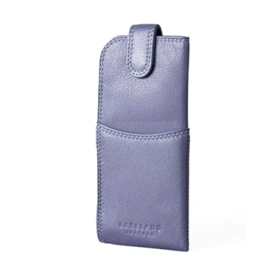 Image of Real leather Slim Glasses Case in purple genuine spectacle pouch ladies mens