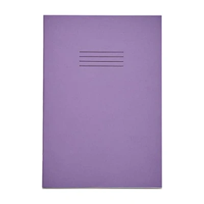 Image of Rhino A4 Exercise Books, 64 Page / 10mm Squared Paper Notebook, 10 Pack, Office &amp; School Stationery Supplies, Purple
