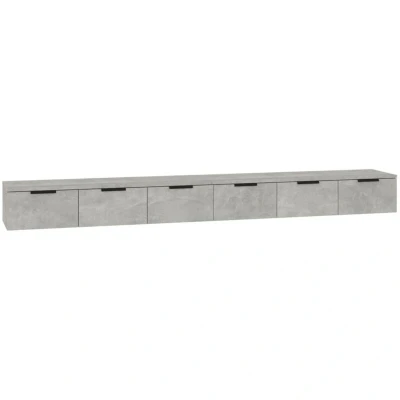 Image of vidaXL Wall Cabinets 2 pcs Concrete Grey 102x30x20 cm Engineered Wood