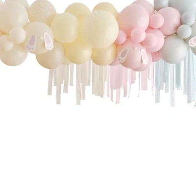 Image of Ginger Ray Easter Bunny Balloon Arch Decoration Kit with Streamers