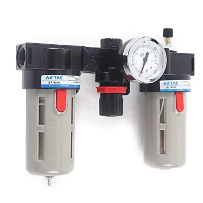 Image of Air Compressor Water Trap Regulator Filter with Gauge Pressure Oil Separator Combo Kit