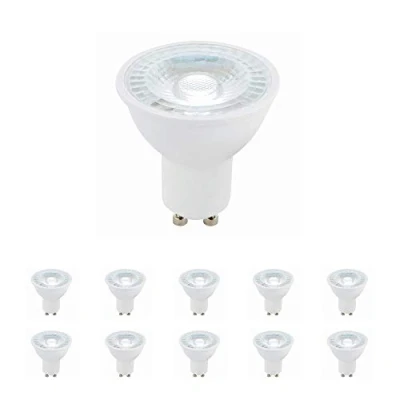 Image of GU10 LED Bulbs, Daylight White 6000K, 50W Halogen Lamp Equivalent, 6W 420 Lumens, 38 Degree Beam Angle, Long Life 25,000 Hours Pack of 10