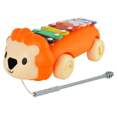 Image of Little Star Lion Pull Along Xylophone, Engaging Colourful Walk Animal for Interactive Musical Development