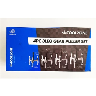 Image of Toolzone 4 Piece 3 Leg Gear Pullers 3/4/6/8 In