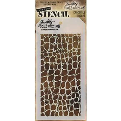 Image of Art Gone Wild Plastic Tim Holtz Crocodile Stencil