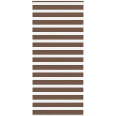 Image of vidaXL Zebra Blind Brown 115x200 cm Fabric Width 110.9 Polyester