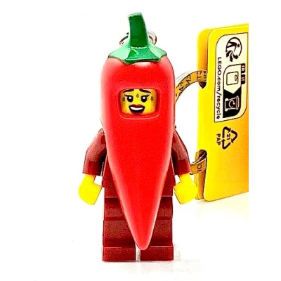 Image of LEGO Keyring Chili Pepper Girl Minifigure 854234 with Girl, red, 9 cm