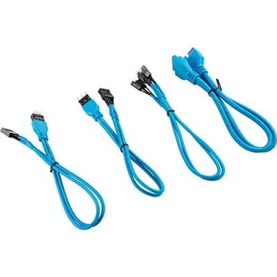 Image of Corsair CC 8900247 30 cm Blue Premium Braided Sleeved Front Panel Extension Kit