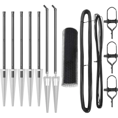 Image of vidaXL Hexagon Fence Grey 0,8x10 m Steel