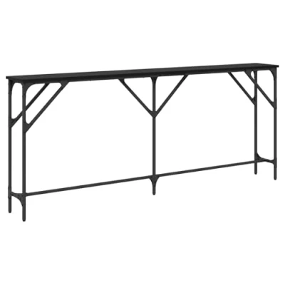 Image of vidaXL Console Table Oak Black 180 x 23 75 cm Engineered Wood