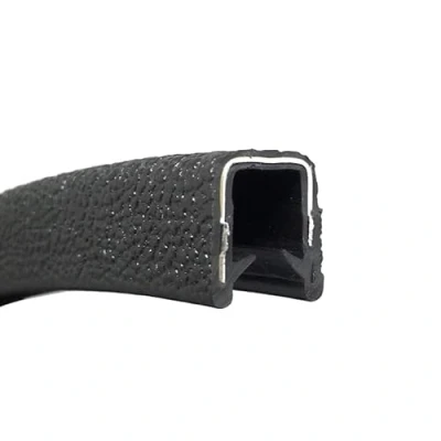 Image of Large black rubber car edge protective trim 14mm x 16mm