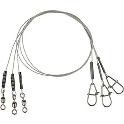 Image of Savage Gear Carbon49 leader, 40 cm, 0.60 mm, 16 kg, for pike fishing, wire bait, predatory fish leader slots, leaders, 3 steel leaders