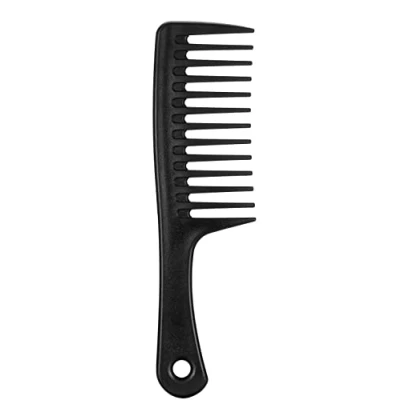 Image of Mytoptrendz® Wide Tooth Detangle Comb Smooth Anti Static Long Large Rake Handle Styling for Fine Thick Curly Hair Hairdressing Shampoo Conditioners (Style 3 Black handle)