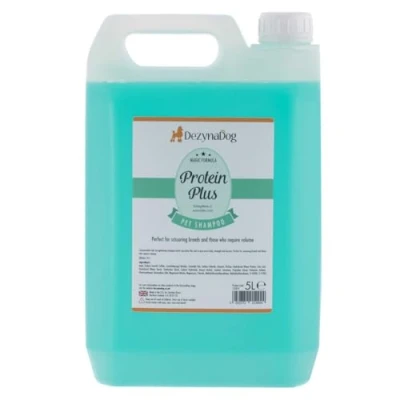 Image of DezynaDog Magic Formula Protein Plus High Volume Dog Shampoo Volumising for Dogs Perfect Scissoring Breeds Strengthens &amp; Adds Body to Unruly Coats Show Quality Finish, 5 Litre