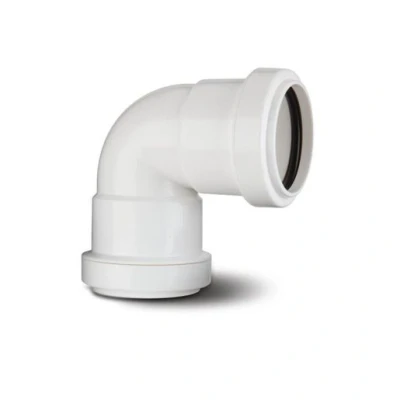 Image of Polypipe Compression Waste 90 Inch Knuckle Bend White 32mm Ps15