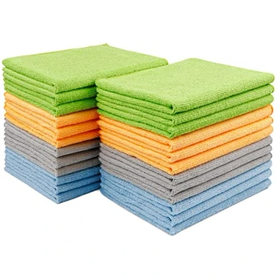 Image of AIDEA Microfibre Cloth 24 Pack Premium All Purpose Cleaning Cloths for Cars Soft &amp; Absorbent Lint Free Streak Wash House, Kitchen, Windows,30X40CM