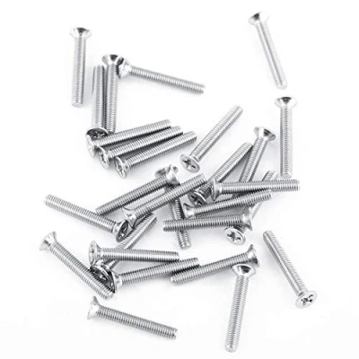 Image of Pbzydu Flat Head Screw, 100Pcs M3 Stainless Steel SS304 Machine Countersunk Screw Bolt Fastener(M3*16)
