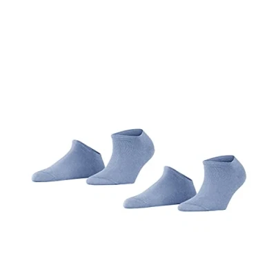 Image of ESPRIT Women&#039;s Uni 2 Pack W SN Cotton Low Cut Plain Pairs Trainer Socks, Blue (Jeans Melange 6458), 5.5 8