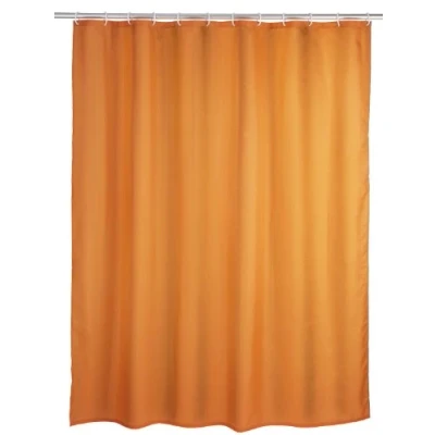 Image of beytug Plain Orange Extra Long and wide Fabric Bathroom Shower Curtain 240cm x 200cm drop