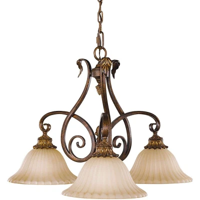 Image of Sonoma Valley Multi Arm Chandelier 3 Light Aged Tortoise Shell Finish, E27
