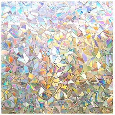 Image of rabbitgoo Rainbow Window Film Privacy for Glass Windows, Decorative Stickers Privacy, Static Cling Self Adhesive Vinyl 90x200cm