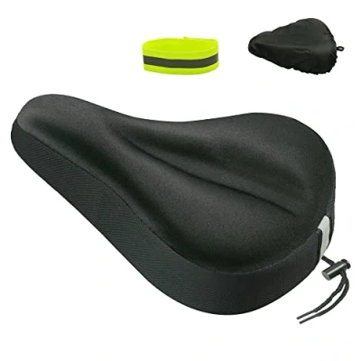 Image of Geronmine Gel Bike Seat Cover Padded Bicycle Saddle Covers for Women &amp; Men, Most Comfortable Exercise Cushion Cover, Soft Spin Indoor Outdoor Cycling Class Mountain Stationary Bikes