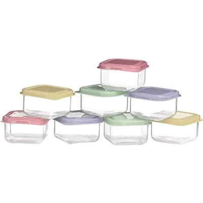 Image of Premier Housewares Storage Box with Lid 8 Piece Food Container/Airtight Kitchen Containers Large Plastic Boxes Colorful Lids 12 x 7 22
