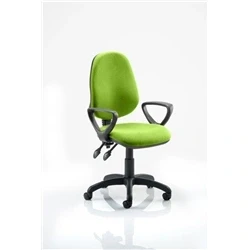 Image of Eclipse Plus II Lever Task Operator Chair Bespoke with Loop Arms In Myrrh Green