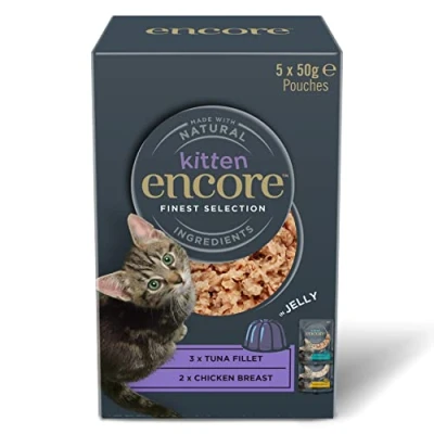 Image of Encore Natural Wet Kitten Food, Multipack Chicken and Tuna in Jelly 50g Pouch (5x50g)