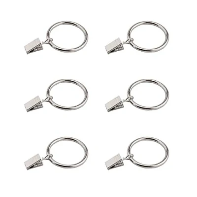 Image of Coideal Silver Curtain Rings with Clips, 30 Pack Rustproof Metal Drapery Clip Ring Hook for Holding Heavy Curtains and Drapes (35 mm)