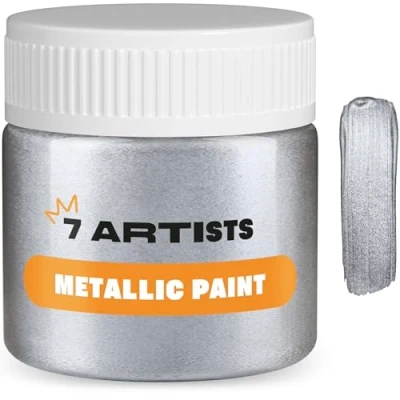 Image of 7 Artists Metallic Acrylic Paint 50 ml Platinum Paints Silver Acrilic