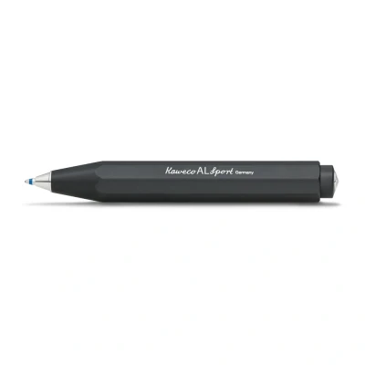 Image of Kaweco AL SPORT Ball Pen Black I Retractable Ballpoint in Classic Design with Standard D1 Refills Aluminium 10.5 cm