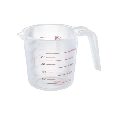 Image of Clear Plastic Measuring jug Cup for Baking Cooking 250ml/500ml/1000ml Cups Baking, Jam Maker, Rice Measuring, Pouring (500ml)