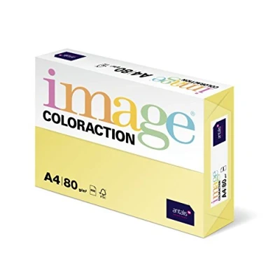 Image of Image Coloraction Desert Coloured Copier Paper, DIN A4, 210 x 297 mm, 80 g/m², Colourful, Wood Free Printer Paper for Copiers, 500 Sheets, Yellow