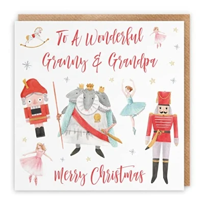 Image of Hunts England Granny And Grandpa Christmas Card To A Wonderful &amp; Merry Nutcracker Collection Fun Xmas