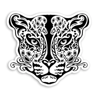 Image of 2 x 10cm Wide Tribal Jaguar Vinyl Stickers Big Cat Tattoo Wild Sticker #70015