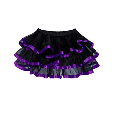 Image of Yummy Bee Tutu Skirt Women Fancy Dress Costume Adult Burlesque Halloween Frilly Plus Size (6 8, Purple)