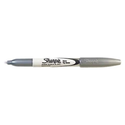 Image of Sharpie metallic silver colour ink permanent marker pen fine point