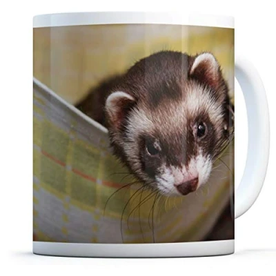 Image of Adorable Baby Ferret Drinks Mug Cup Kitchen Birthday Office Fun #16853