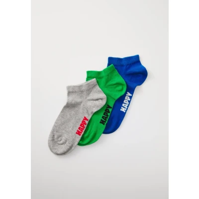 Image of Happy Socks Solids Edition Colourful Organic Cotton Plain for Men and Women, 3 Pack Solid Low Blue White Green, 41 46