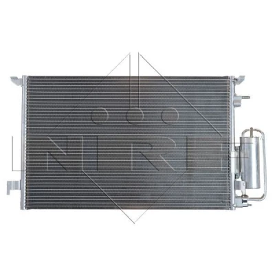Image of 1850076, 1850079, 24418362 Condenser NRF EASY FIT 35929 with gaskets/seals dryer 11,8mm 8,6mm Aluminium 610mm VAUXHALL: Vectra Mk2 Kombi