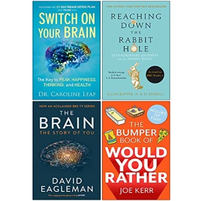 Image of Switch On Your Brain, Reaching Down The Rabbit Hole, Brain Story of You, Bumper Book Would You Rather 4 Books Collection Set